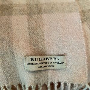 Burberry cashmere pink check scarf